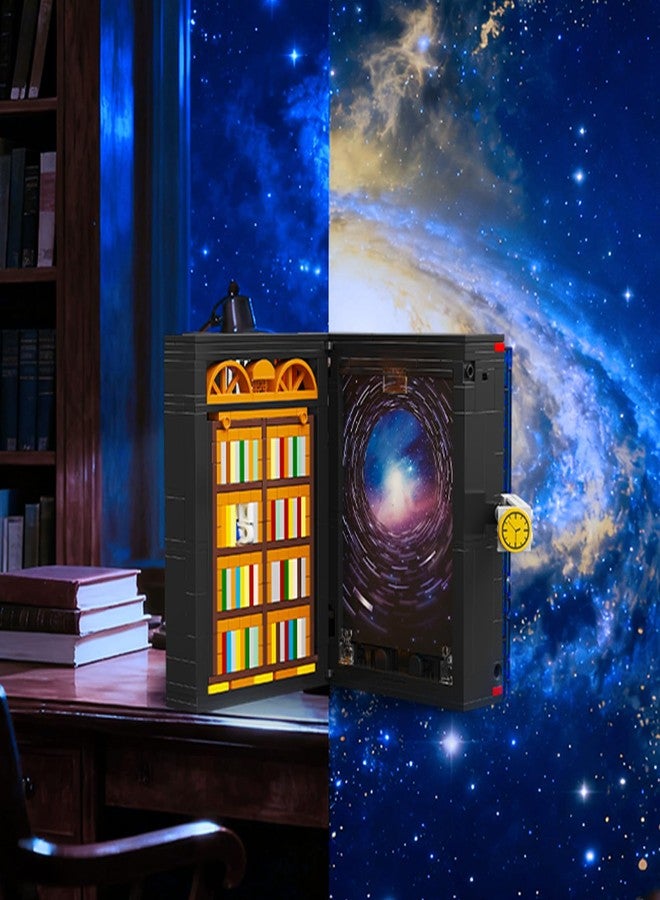 HOGOKIDS Magic Space Book Nook Building Set with LED Light, 945PCS Book Nook Building Block Sets for Bookshelf Home Decor, DIY Miniature Book Model Kit, Christmas Birthday Gifts for Adults Boys Girls - Image 4